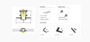 LED Aluminium Profile - Drywall LED Profile - LD4520 Dia